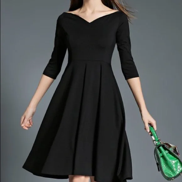 slim fit dress slacks Midnight Manor Fit & Flare Dress – ModCloth main image 0